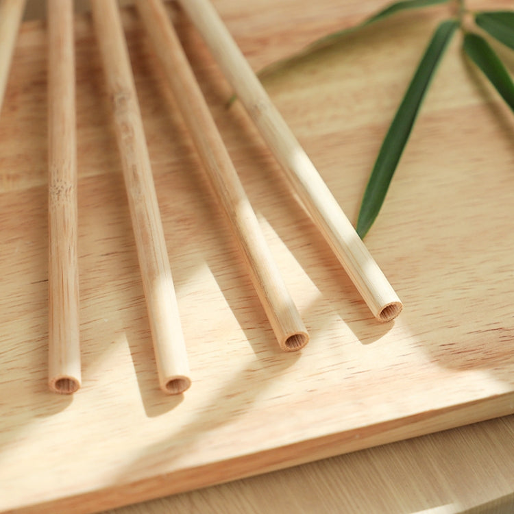 10 PCS Juice Coffee Pearl Milk Tea Natural Degradable Bamboo Straw, Style: 20cm Flat by bashfashion