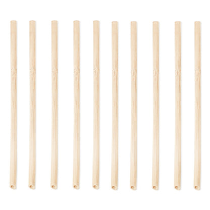 10 PCS Juice Coffee Pearl Milk Tea Natural Degradable Bamboo Straw, Style: 20cm Oblique by bashfashion