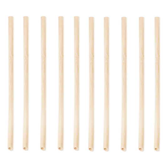 10 PCS Juice Coffee Pearl Milk Tea Natural Degradable Bamboo Straw, Style: 20cm Oblique by bashfashion