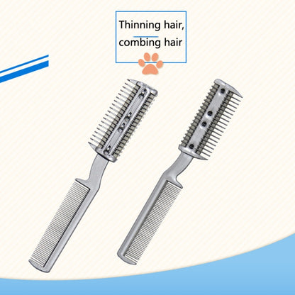 92502 2 PCS Pet Cleaning Dead Hair Hair Removal Knife Soft Hair Removal Comb by bashfashion