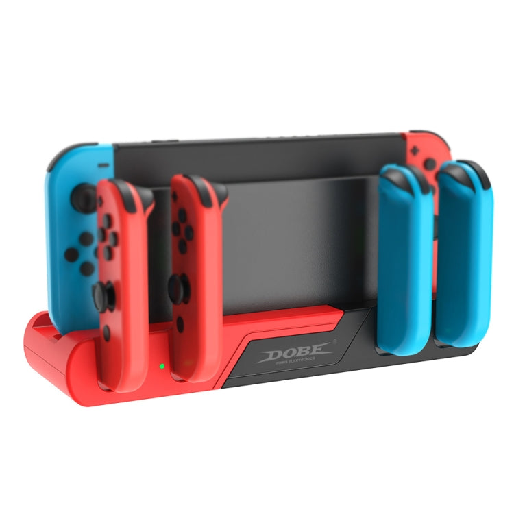 DOBE TNS-0122 4 In 1 Gamepad Charging Dock For Switch OLED(Red Black) by DOBE