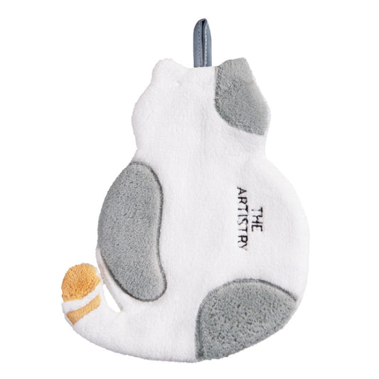 Home Kitchen Bathroom Cute Cat Hand Towel(Grey) by bashfashion
