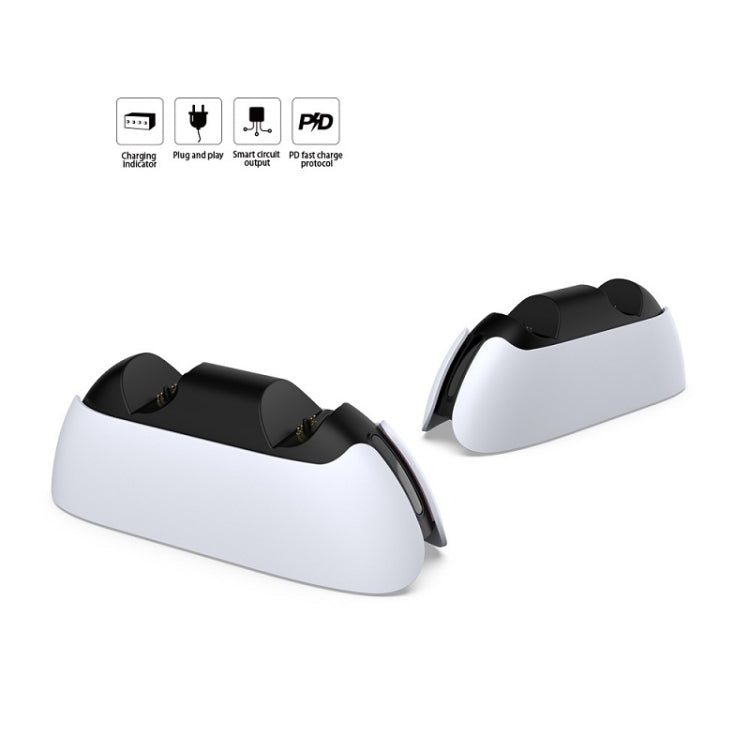 DOBE TP5-05103 Contact-Type Gamepad Charging Base With Indicator Light For PS5(White) by DOBE