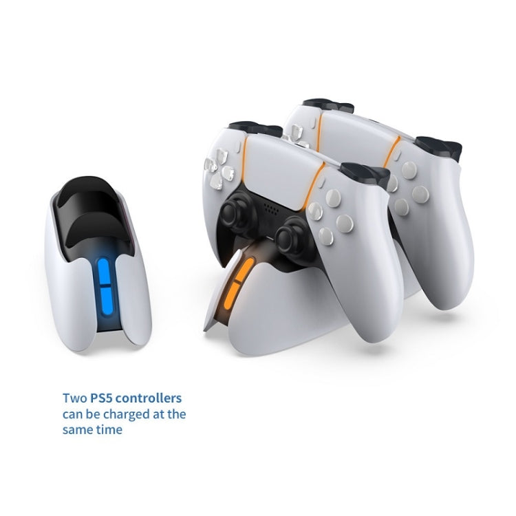 DOBE TP5-05103 Contact-Type Gamepad Charging Base With Indicator Light For PS5(White) by DOBE