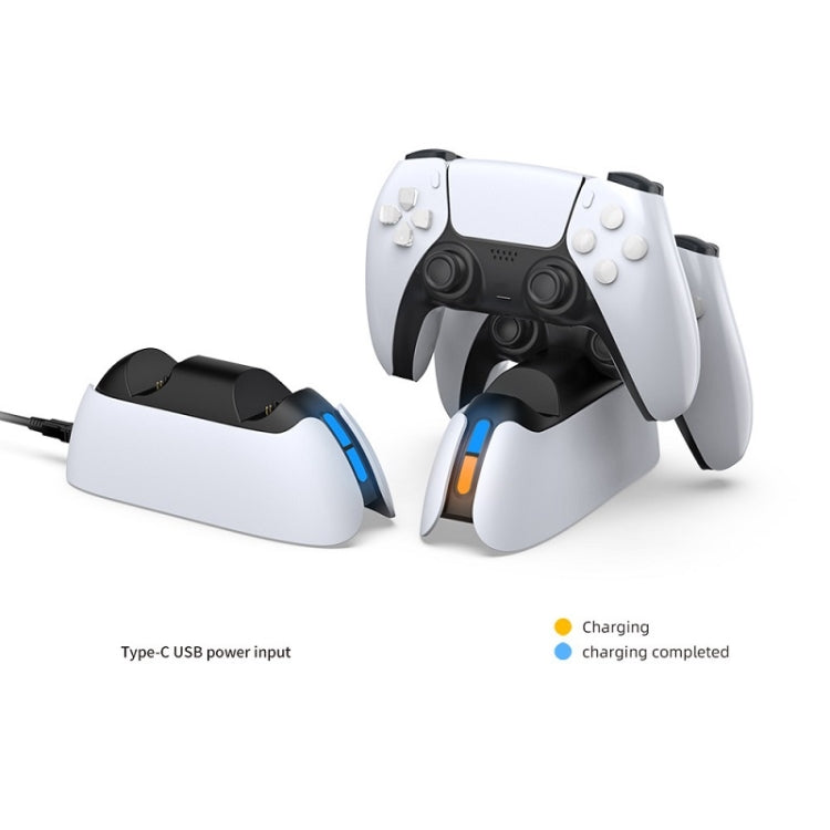 DOBE TP5-05103 Contact-Type Gamepad Charging Base With Indicator Light For PS5(White) by DOBE