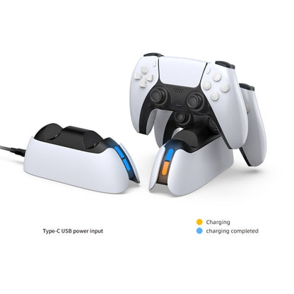 DOBE TP5-05103 Contact-Type Gamepad Charging Base With Indicator Light For PS5(White) by DOBE