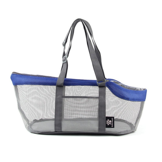 Pttie Baggie Panoramic Breathable Dog Outing Handbag(0901B Grey + Blue) by Pttie Baggie