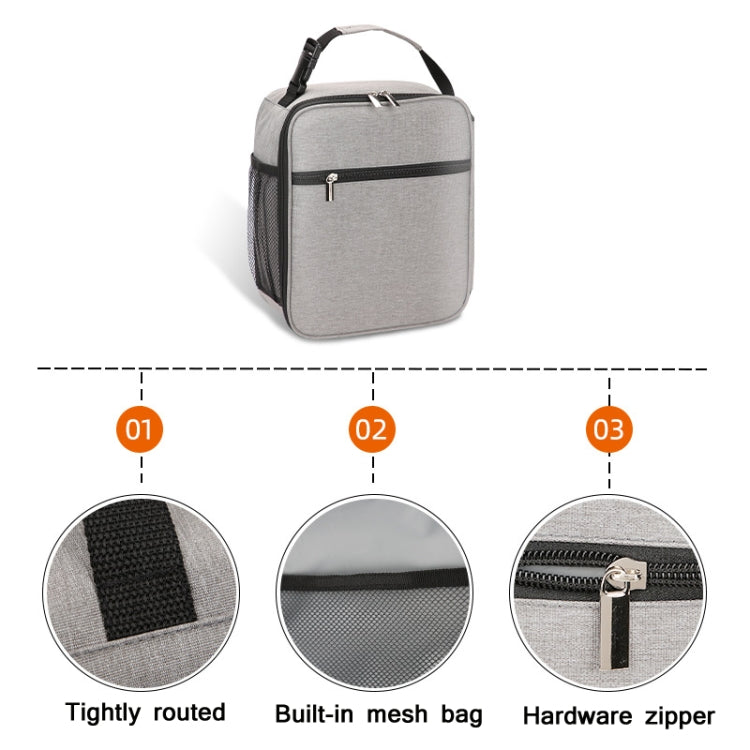 Oxford Cloth Portable Lunch Insulation Bag(Black) by bashfashion