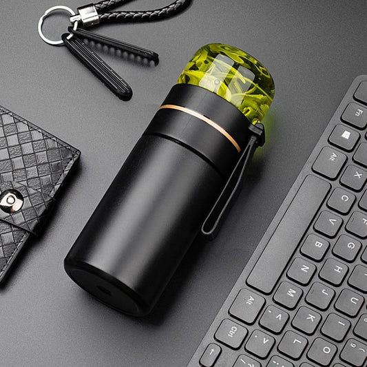 739 316 Stainless Steel Tea Glass Thermos Cup(Black) by bashfashion
