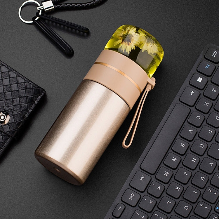 739 316 Stainless Steel Tea Glass Thermos Cup(Gold) by bashfashion