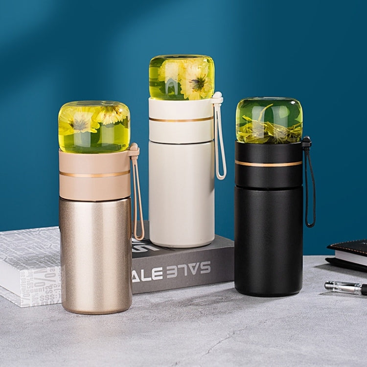 739 316 Stainless Steel Tea Glass Thermos Cup(Black) by bashfashion