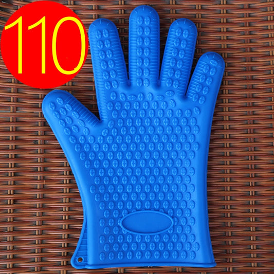 2 PCS Silicone Insulation Baking Oven Microwave Dish Clip Gloves, Colour: Blue by bashfashion