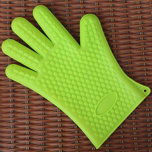 2 PCS Silicone Insulation Baking Oven Microwave Dish Clip Gloves, Colour: Green by bashfashion