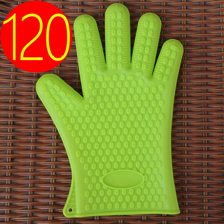 2 PCS Silicone Insulation Baking Oven Microwave Dish Clip Gloves, Colour: Green by bashfashion
