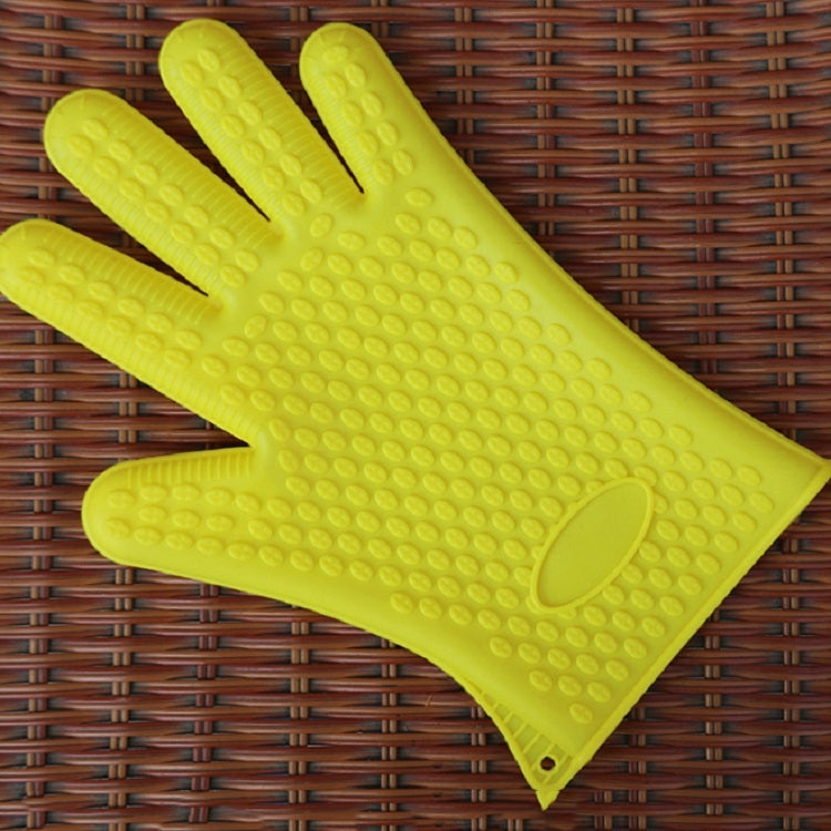 2 PCS Silicone Insulation Baking Oven Microwave Dish Clip Gloves, Colour: Yellow by bashfashion