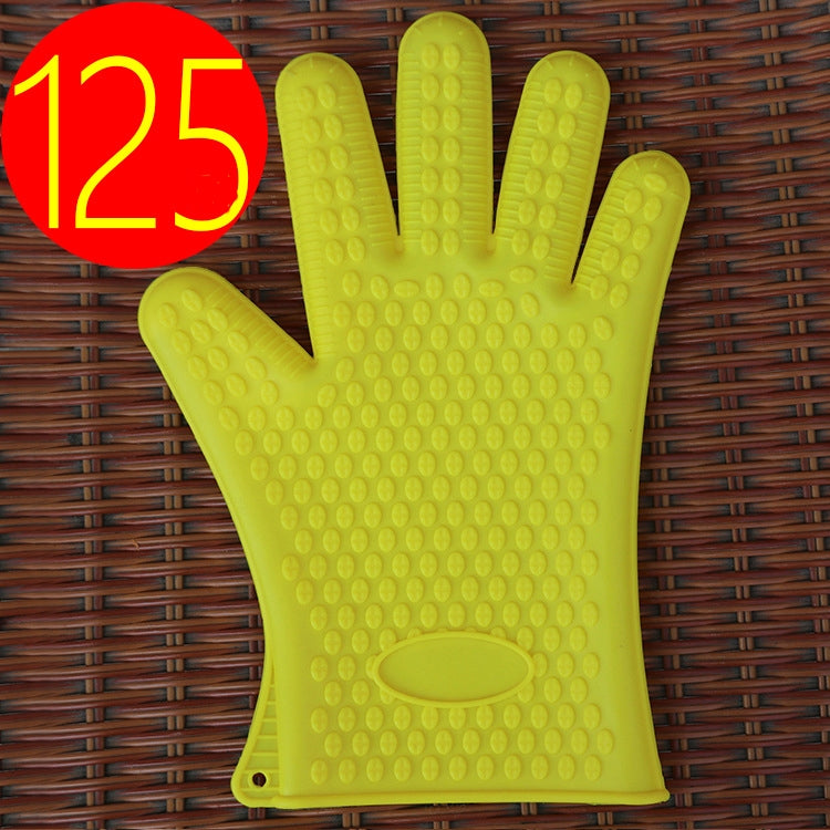 2 PCS Silicone Insulation Baking Oven Microwave Dish Clip Gloves, Colour: Yellow by bashfashion