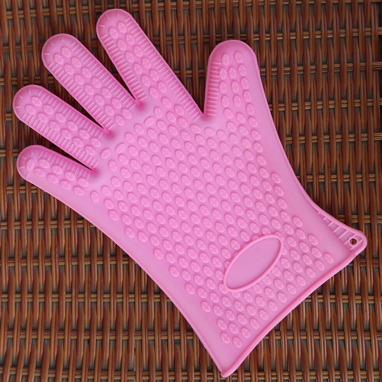 2 PCS Silicone Insulation Baking Oven Microwave Dish Clip Gloves, Colour: Pink by bashfashion