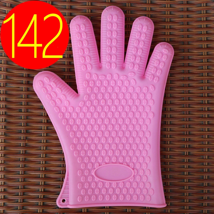 2 PCS Silicone Insulation Baking Oven Microwave Dish Clip Gloves, Colour: Pink by bashfashion