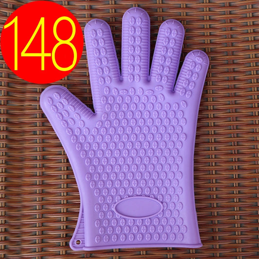 2 PCS Silicone Insulation Baking Oven Microwave Dish Clip Gloves, Colour: Purple by bashfashion