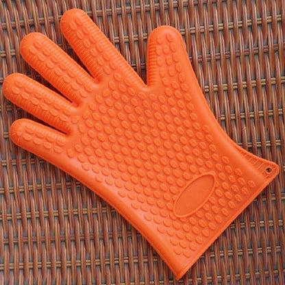 2 PCS Silicone Insulation Baking Oven Microwave Dish Clip Gloves, Colour: Orange by bashfashion