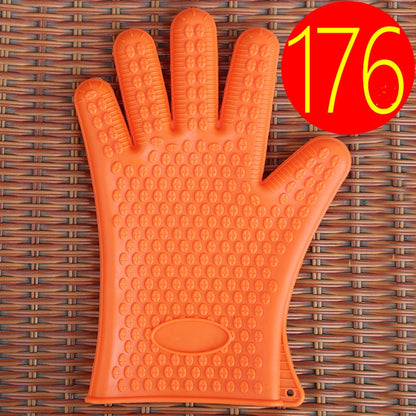 2 PCS Silicone Insulation Baking Oven Microwave Dish Clip Gloves, Colour: Orange by bashfashion