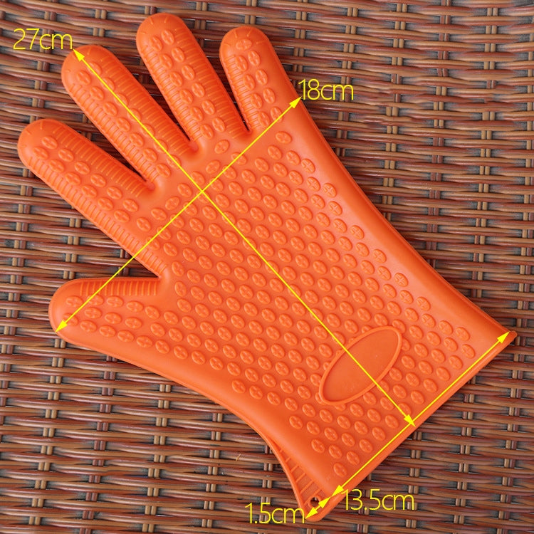 2 PCS Silicone Insulation Baking Oven Microwave Dish Clip Gloves, Colour: Orange by bashfashion