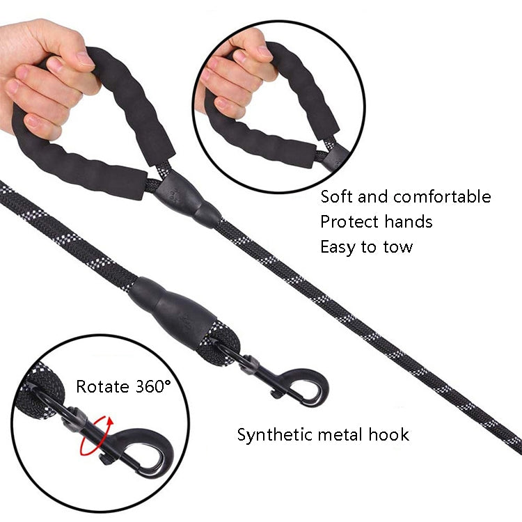Pet Supplies Reflective Dog Pull Rope, Size: Long 150cm Thick 0.8cm(Black) by bashfashion