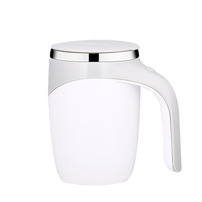 A223 Stainless Steel Automatic Magnetized Coffee Mixing Cup(White) by bashfashion