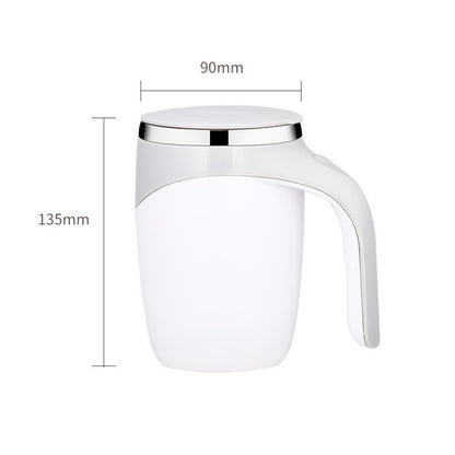A223 Stainless Steel Automatic Magnetized Coffee Mixing Cup(White) by bashfashion