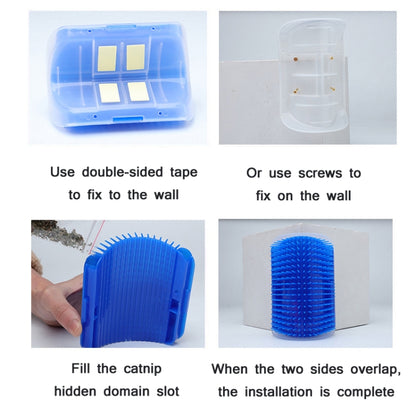 Pet Cat Corner Rub Hair Massage Brush(Blue) by bashfashion