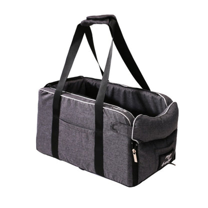 Car Central Control Seat Pet Portable Bed Pad, Colour: Gray+Handle(42x20x22cm) by bashfashion