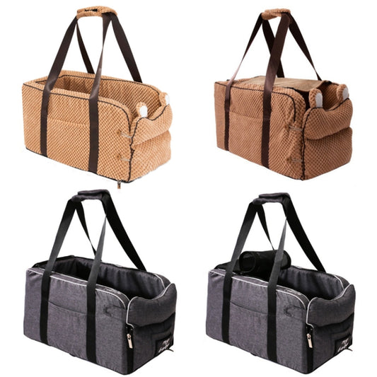 Car Central Control Seat Pet Portable Bed Pad, Colour: Gray+Handle(42x20x22cm) by bashfashion