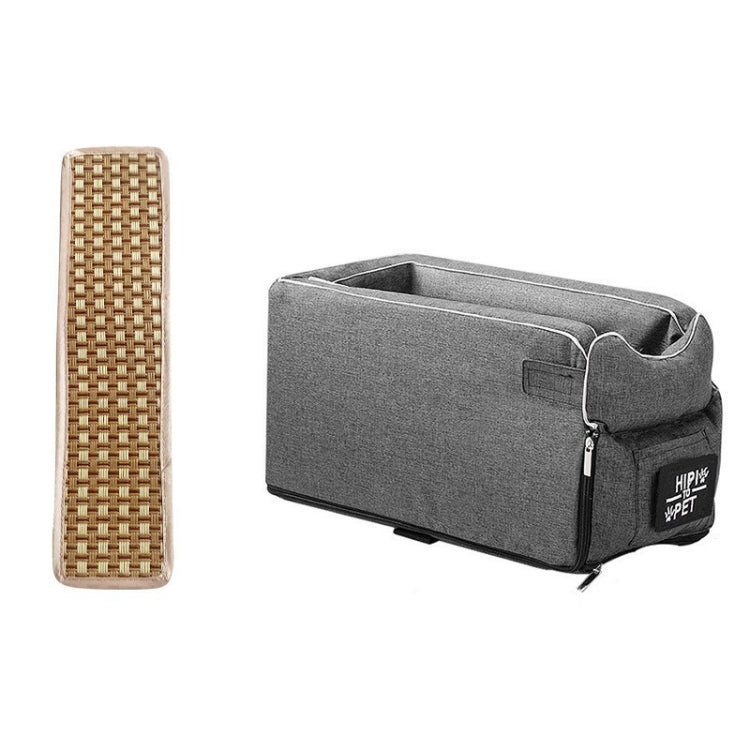 Car Central Control Seat Pet Portable Bed Pad, Colour: Square Gray+Summer Mat(42x20x22cm) by bashfashion