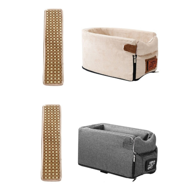 Car Central Control Seat Pet Portable Bed Pad, Colour: Square Gray+Summer Mat(42x20x22cm) by bashfashion