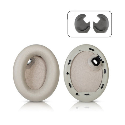 2 PCS Leather Headset Earmuffs for Sony 1000XM4 Champagne with Snap by bashfashion