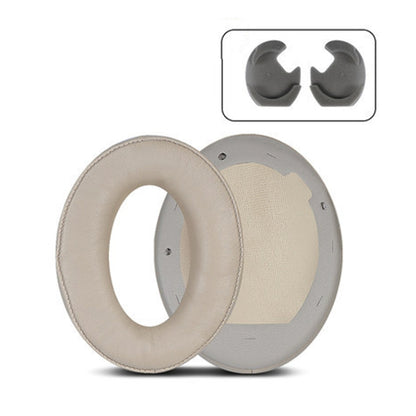 2 PCS Leather Headset Earmuffs for Sony 1000XM4 Champagne Lambskin No Snap by bashfashion