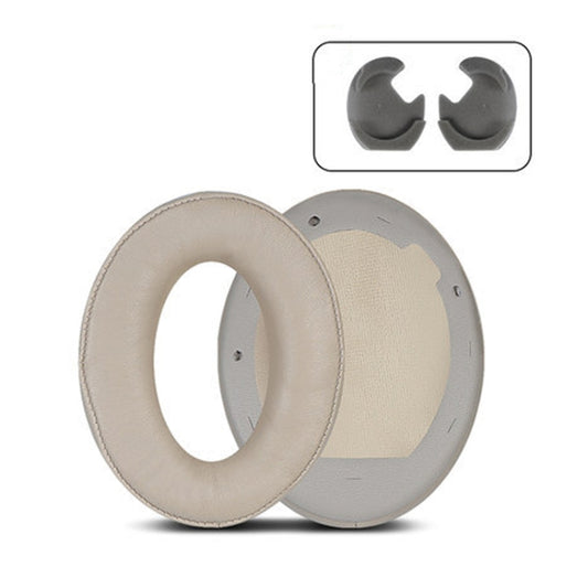 2 PCS Leather Headset Earmuffs for Sony 1000XM4 Champagne Lambskin No Snap by bashfashion