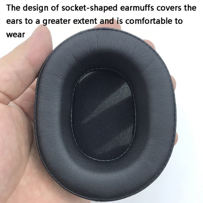 2 PCS Headset Protein Leather Earmuffs for Audio-Technica ATH-WS660BT(Black+Red) by bashfashion