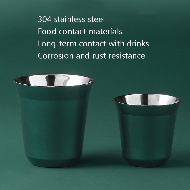 304 Stainless Steel Coffee Capsule Cup Double Insulation Coffee Cup, Style: Small Coffee Cup+Dish by bashfashion