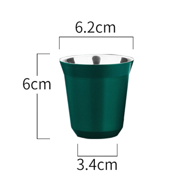 304 Stainless Steel Coffee Capsule Cup Double Insulation Coffee Cup, Style: Small Green by bashfashion