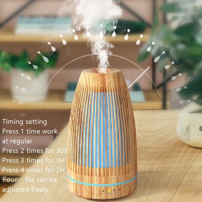STB-103 Atmosphere Colorful Light Humidifier Aroma Diffuser(Light Wooden Grain) by bashfashion