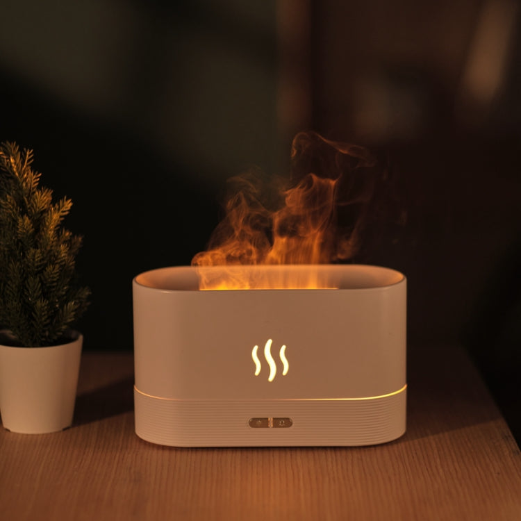Flame Aroma Diffuser Night Light Humidifier(White) by bashfashion