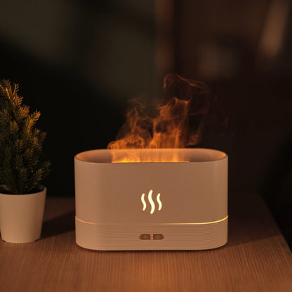 Flame Aroma Diffuser Night Light Humidifier(White) by bashfashion