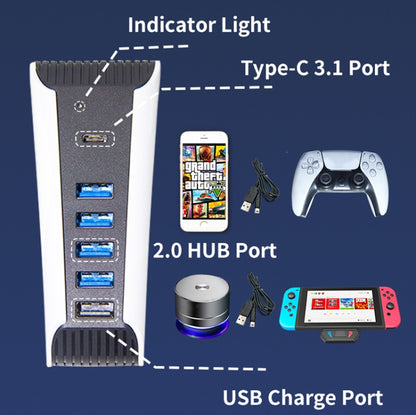 5 in 1 USB HUB For PS5 Console by bashfashion