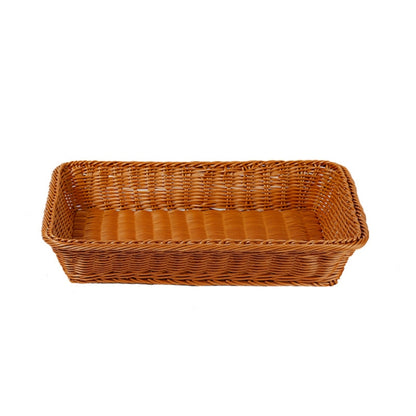 A1744 Rattan Basket Food Fruit Storage Basket Rectangular Fruit Plate, Size: Large by bashfashion