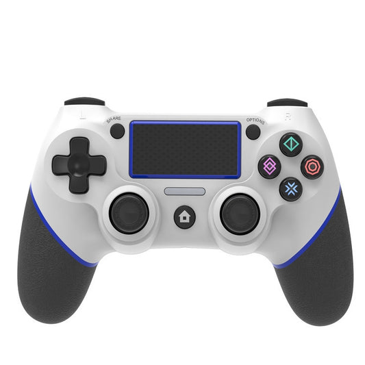 Wireless Bluetooth Rubberized Gamepad For PS4(White Blue) by bashfashion