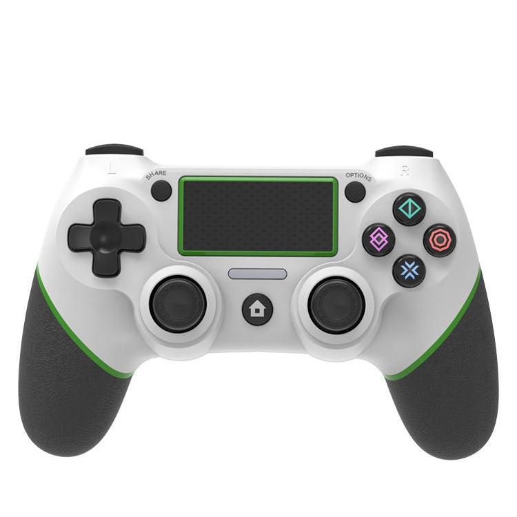 Wireless Bluetooth Rubberized Gamepad For PS4(White Green) by bashfashion
