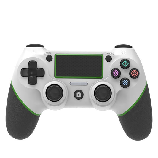 Wireless Bluetooth Rubberized Gamepad For PS4(White Green) by bashfashion