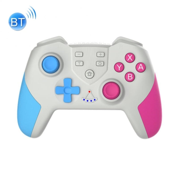 T23 Macro Programming Six-Axis Wireless Bluetooth Handle With NFC For Switch Pro(Blue Pink) by bashfashion