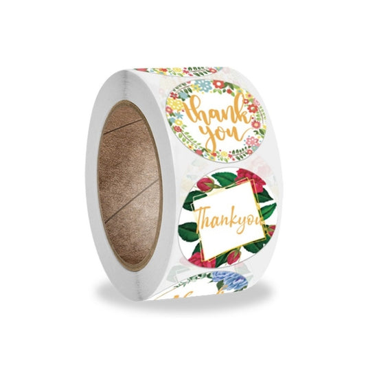 Thank You Flower Sticker Handicraft Decoration Envelope Sealing Sticker, Size: 2.5cm / 1 inch(A-209) by bashfashion